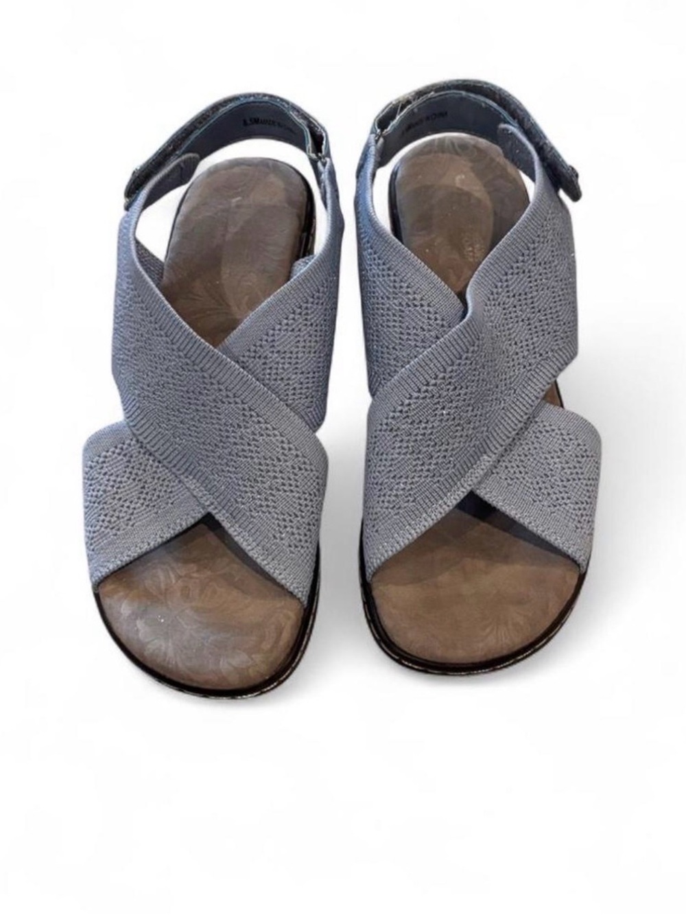 JBU by Jambu Alyssa Blue Memory Foam Wedge Sandals 8.5 Crisscross Elastic Sandal